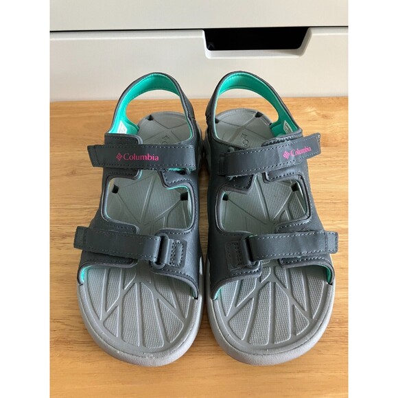 Columbia Techsun Wave Omni-Grip Sandals Size 5 Gray/Aqua EU 37 Lightly Used! - Picture 1 of 7